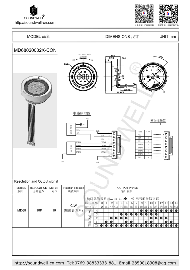 MD68數(shù)碼管顯示模組絕對型編碼器模組