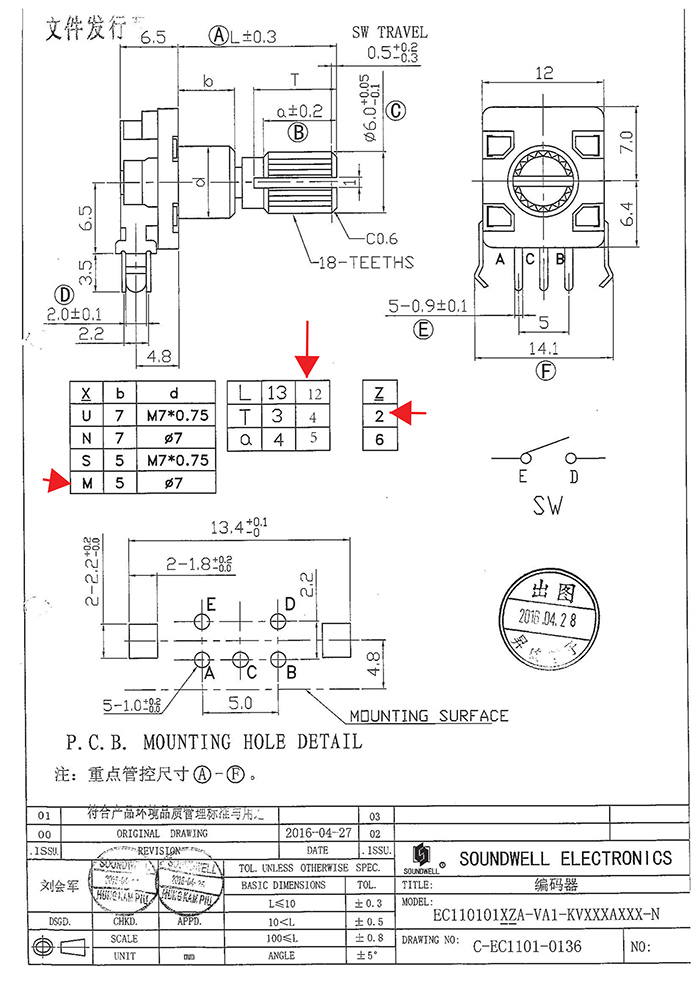 EC11編碼開關規格書