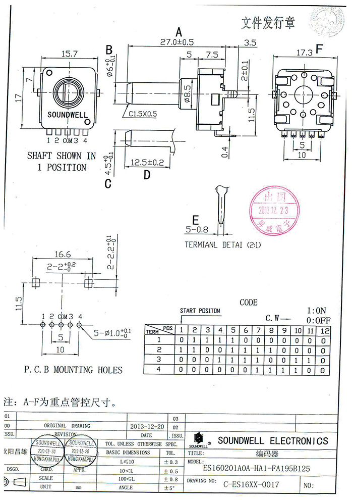 ES16絕對值編碼器規格書