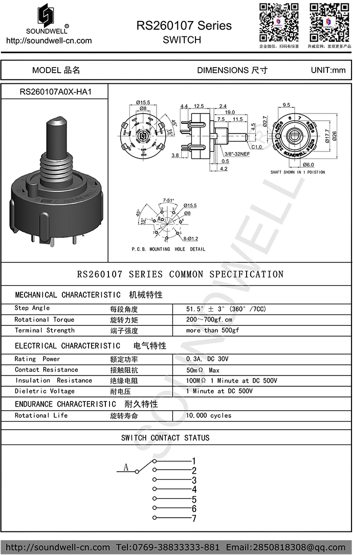 RS26旋轉多路開關